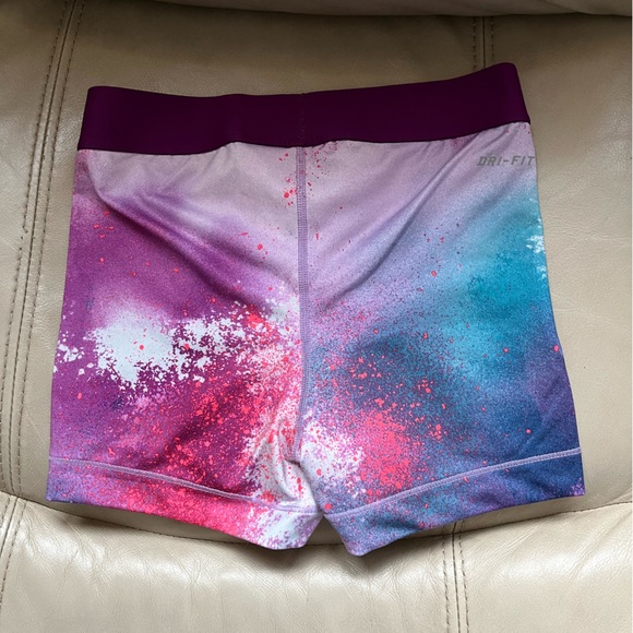 Neon Nike booty shorts- pink blue splatter design - Picture 2 of 3